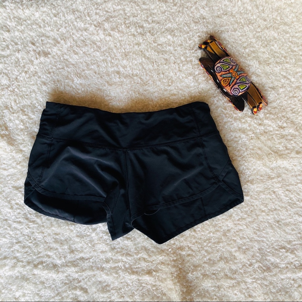 Lululemon black running shorts size 8